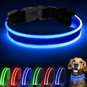 LED Dog Collar - GREEN BRAND NEW
